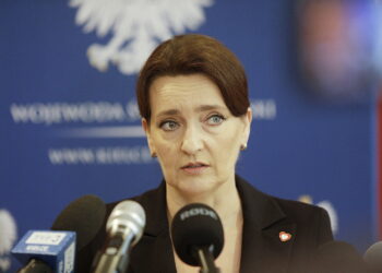 29.07.2025. Kielce. Konferencja prasowa. Na zdjęciu: Marzena Okła-Drewnowicz - sekretarz stanu w Kancelarii Prezesa Rady Ministrów/ Fot. Jarosław Kubalski - Radio Kielce