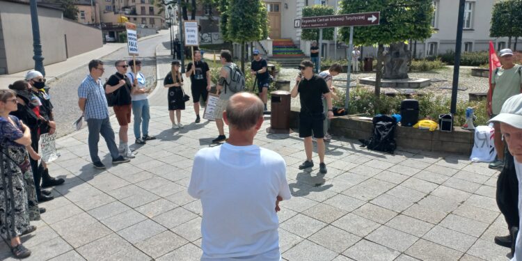 26.07.2025. Kielce. ,,Stop rasizmowi - migranci mile widziani!” / Fot. Piotr Sawa - Radio Kielce