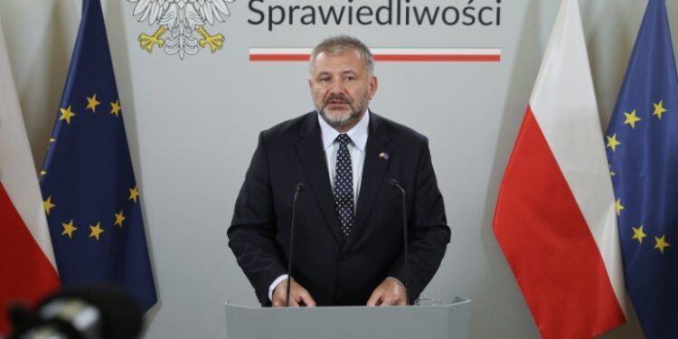 31.07.2025. Warszawa. Minister sprawiedliwości Waldemar Żurek na konferencji prasowej w Ministerstwie Sprawiedliwości w Warszawie / Fot. PAP/Albert Zawada