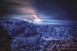 Nocna akcja na torfowisku. / Fot. OSP Nagłowice
