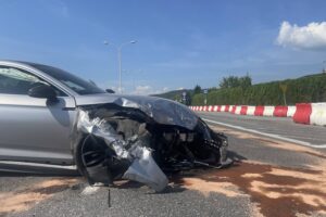 21.07.2025. Kielce. Wypadek ul. Krakowska / Fot. Dionizy Krawczyński - Radio Kielce