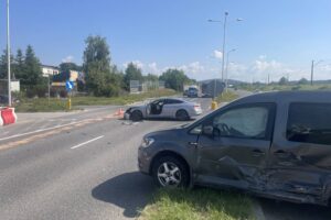 21.07.2025. Kielce. Wypadek ul. Krakowska / Fot. Dionizy Krawczyński - Radio Kielce