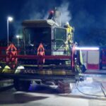 12.08.2025. Śladków Mały. Pożar kombajnu / Fot. Straż Pożarna