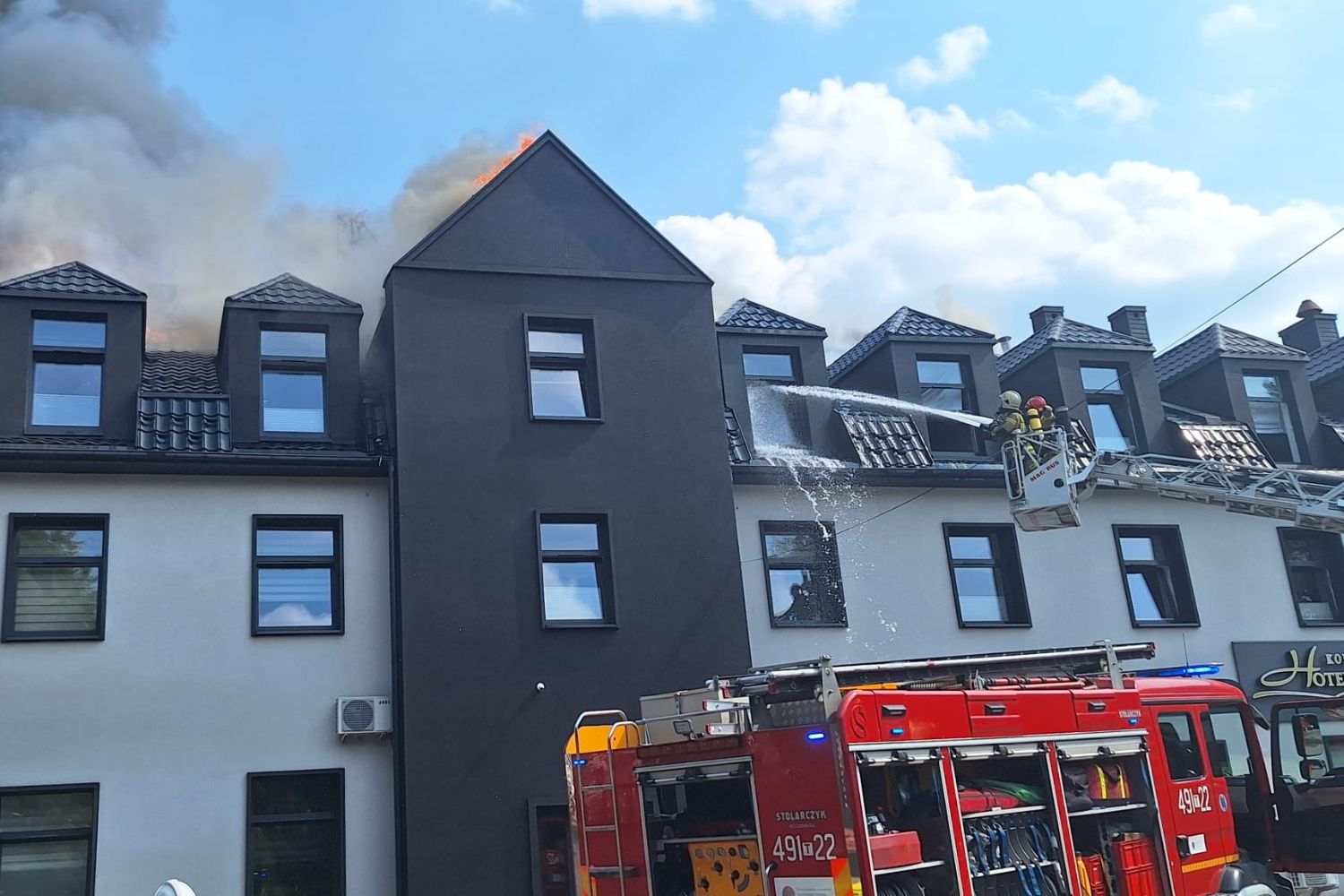 16.08.2025. Starachowice. Pożar hotelu Senator / Fot. Komenda Wojewódzka PSP