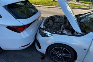 11.08.2025. Kielce. Ul. Sandomierska. Wypadek / Fot. KM PSP Kielce