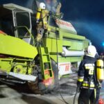 12.08.2025. Śladków Mały. Pożar kombajnu / Fot. Straż Pożarna