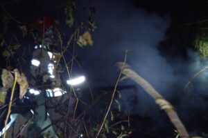 12.08.2025. Kielce. Ul. Wschodnia. Pożar altany ogrodowej / Fot. Straż Pożarna