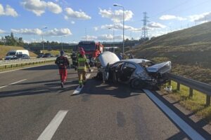 24.08.2025. Suchedniów. Wypadek / Fot. PSP Skarżysko-Kamienna