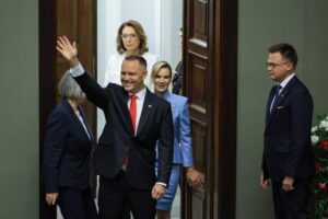06.08.2025. Warszawa Uroczyste zaprzysiężenie prezydenta RP Karola Nawrockiego przed Zgromadzeniem Narodowym / Fot. PAP/Paweł Supernak