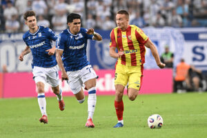 16.08.2025. Poznań. Mecz Lech Poznań - Korona Kielce / Fot. PAP/Jakub Kaczmarczyk