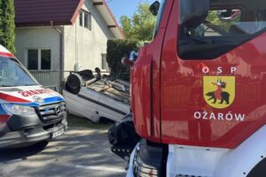 12.08.2025. Ożarów. Wypadek / Fot. OSP Ożarów