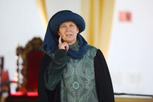 22.08.2025. Kielce. Klasztor na Karczówce. Konferencja prasowa towarzysząca próbie generalnej widowiska historycznego „Koronacja Bolesława Chrobrego” / Fot. Wiktor Taszłow - Radio Kielce