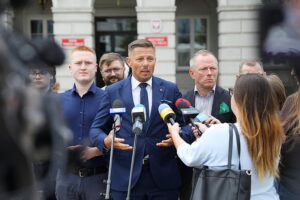 25.08.2025. Kielce. Konferencja członków byłych struktur miejskich Nowej Lewicy / Fot. Wiktor Taszłow - Radio Kielce