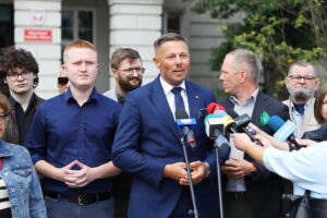 25.08.2025. Kielce. Konferencja członków byłych struktur miejskich Nowej Lewicy / Fot. Wiktor Taszłow - Radio Kielce