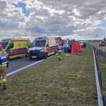 25.08.2025. Mierzawa w powiecie jędrzejowskim. S7. Wypadek / Fot. PSP Jędrzejów