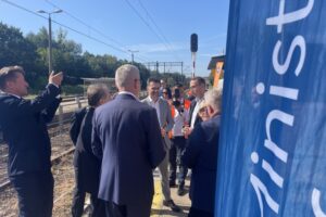 08.08.2025. Tarnobrzeg. Konferencja prasowa nt. modernizacji linii nr 25, 74 i 78 / Fot. Grażyna Szlęzak-Wójcik - Radio Kielce