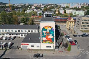 30.08.2025. Kielce. Mural pn. „Misja pierogi: z Kielc do kosmosu” / Fot. Jarosław Kubalski - Radio Kielce