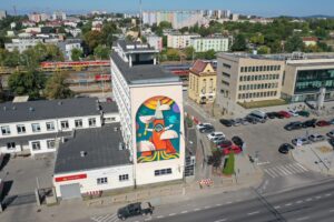 30.08.2025. Kielce. Mural pn. „Misja pierogi: z Kielc do kosmosu” / Fot. Jarosław Kubalski - Radio Kielce