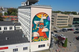 30.08.2025. Kielce. Mural pn. „Misja pierogi: z Kielc do kosmosu” / Fot. Jarosław Kubalski - Radio Kielce