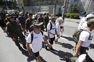 12.08.2025. Kielce. Po raz 60. Marsz Szlakiem I Kompanii Kadrowej wkroczył do Kielc / Fot. Jarosław Kubalski - Radio Kielce