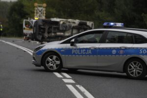 29.08.2025. Ćmińsk. Wypadek / Fot. Jarosław Kubalski - Radio Kielce