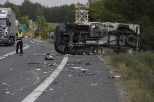29.08.2025. Ćmińsk. Wypadek / Fot. Jarosław Kubalski - Radio Kielce