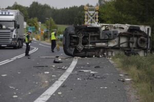 29.08.2025. Ćmińsk. Wypadek / Fot. Jarosław Kubalski - Radio Kielce