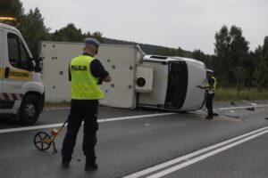 29.08.2025. Ćmińsk. Wypadek / Fot. Jarosław Kubalski - Radio Kielce