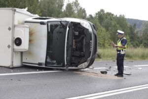 29.08.2025. Ćmińsk. Wypadek / Fot. Jarosław Kubalski - Radio Kielce