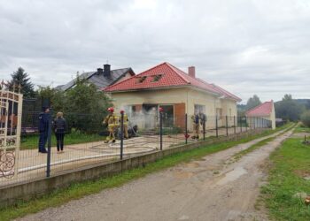 Pożar domu jednorodzinnego w Kielcach
