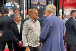 03.09.2025. Kielce. Targi Kielce. Premier Donald Tusk z wizytą na MSPO / Fot. Aleksandra Kwaśniewska - Radio Kielce