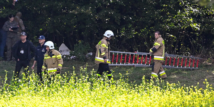 17.09.2025. Stanisławka w woj. lubelskim. Miejsce upadku rosyjskiego drona / Fot. PAP/Wojtek Jargiło