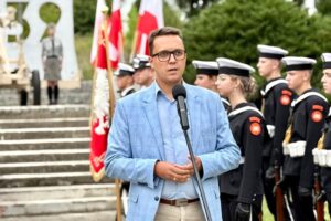 06.09.2025. Starachowice. Obchody 86. rocznicy wybuchu II wojny światowej i obrony Starachowic. Na zdjęciu: Piotr Babicki, starosta starachowicki / Fot. Piotr Babicki - Facebook