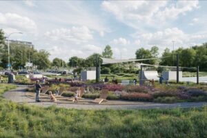 Wizualizacja koncepcji zagospodarowania skweru Edmunda Niziurskiego / Źródło: studio projektowe - Studio Green Story