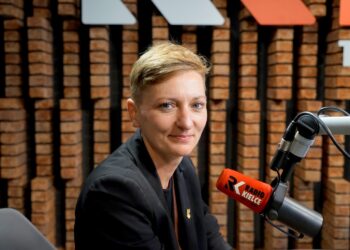 12.09.2025. Radio Kielce. Rozmowa Dnia. Na zdjęciu: Agata Wojda - prezydentka Kielc / Fot. Piotr Kwaśniewski - Radio Kielce