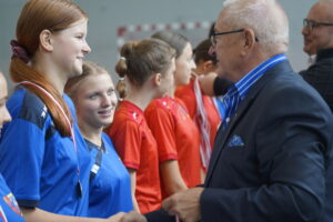 24.09.2025. Kielce. Świętokrzyska Liga Szkół Podstawowych w piłce ręcznej dziewcząt kl. 8 i młodszych / Fot. Adrian Karwat - Radio Kielce