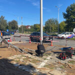 25.09.2025. Kielce. Awaria wodociągu w rejonie skrzyżowania ul. Jagiellońskiej i Krakowskiej / Fot. Wiktor Taszłow - Radio Kielce