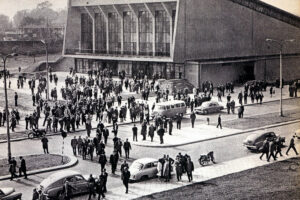 Kielce. Ulica Żytnia. Lata 1967-1970. Hala widowiskowo-sportowa / źródło: http://facebook.com/kieleckieinwestycje