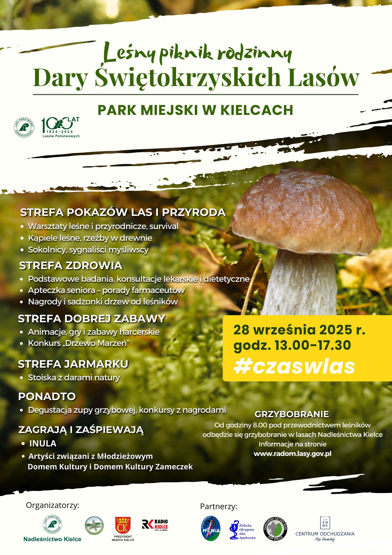 Miłośnicy grzybobrania i darów lasów zebrali się w Parku Miejskim - Radio Kielce