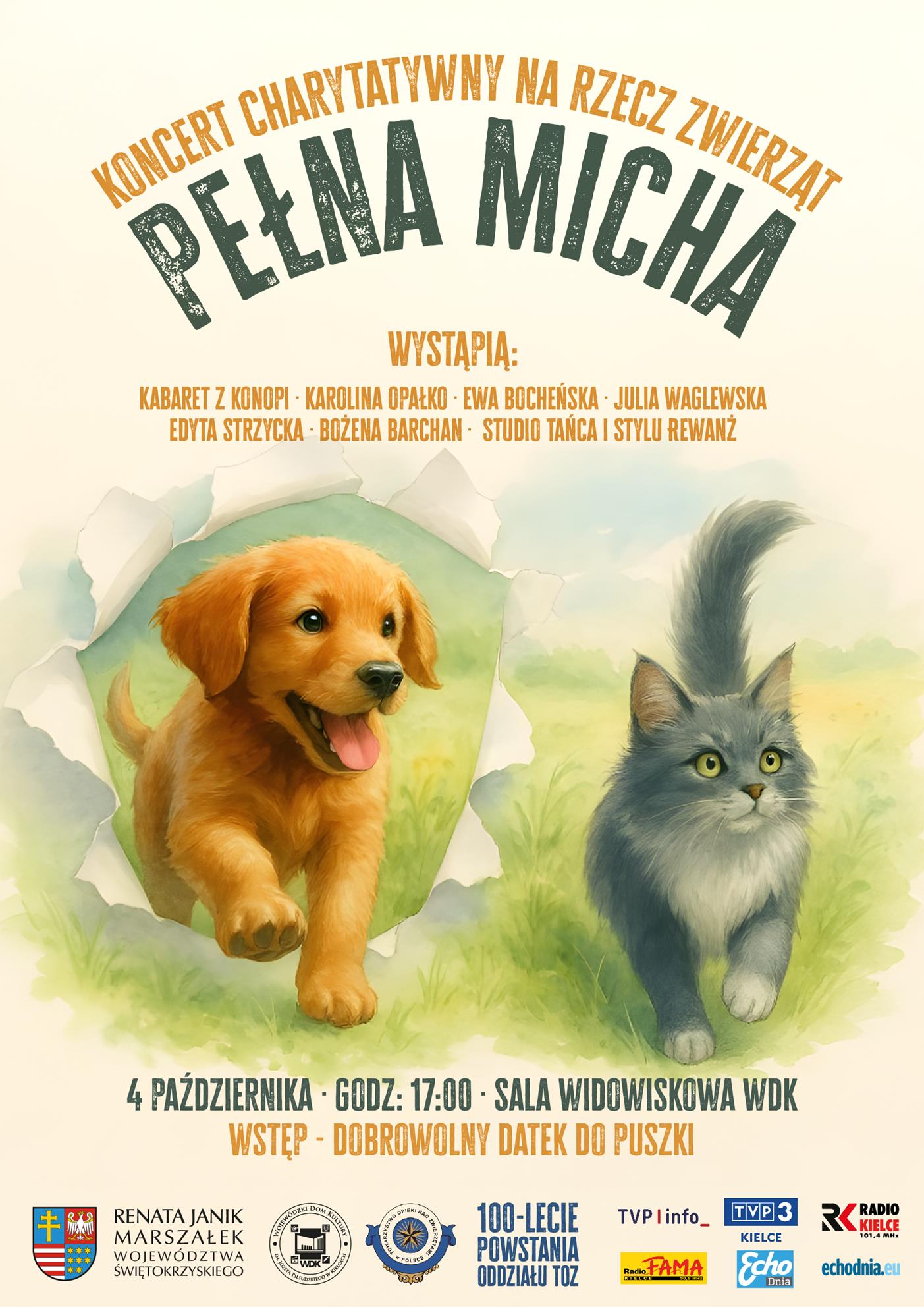 Pełna Micha – Kielce zagrają dla zwierząt - Radio Kielce