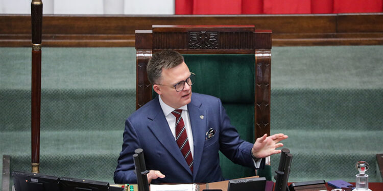 9.09.2025. Warszawa. Marszałek Sejmu Szymon Hołownia na posiedzeniu Sejmu w Warszawie / Fot. PAP - Tomasz Gzell