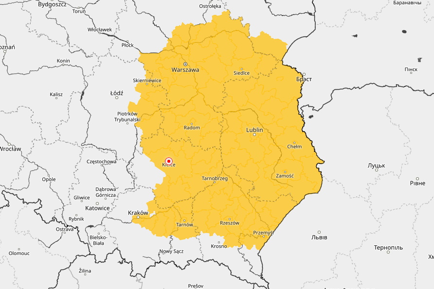 Część województwa w strefie zagrożenia - Radio Kielce Część województwa w strefie zagrożenia - Radio Kielce