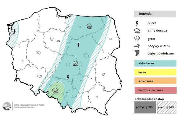 Burzowa strefa podzieli województwo - Radio Kielce