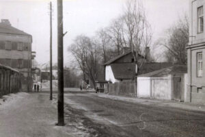 Kielce. Ulica Wesoła. Styczeń 1968 roku. Widok w kierunku zachodnim / źródło: facebook.com/kieleckieinwestycje