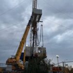 17.10.2025. Końskie. Wiertnia w pobliżu ciepłowni miejskiej / Fot. Magdalena Galas-Klusek - Radio Kielce