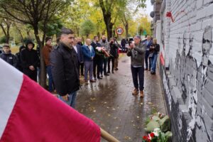 18.10.2025. Ostrowiec Świętokrzyski. Odsłonięcie muralu poświęconego bohaterom powstania styczniowego / Fot. Anna Głąb - Radio Kielce