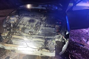 21.10.2025. Zrębin. Dachowanie / źródło: policja