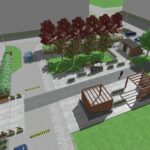 Wizualizacja parku kieszonkowego i parkingu przed szpitalem w Kazimierzy Wielkiej / źródło: UMiG Kazimierza Wielka