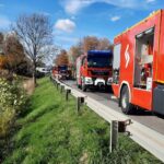 25.10.2025. Droga wojewódzka nr 751. Wzdół Kolonia. Wypadek / Fot. OSP Wzdół