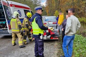 17-latek uderzył motocyklem w drzewo - Radio Kielce 26.10.2025. Bogoria. Wypadek / Fot. policja Staszów